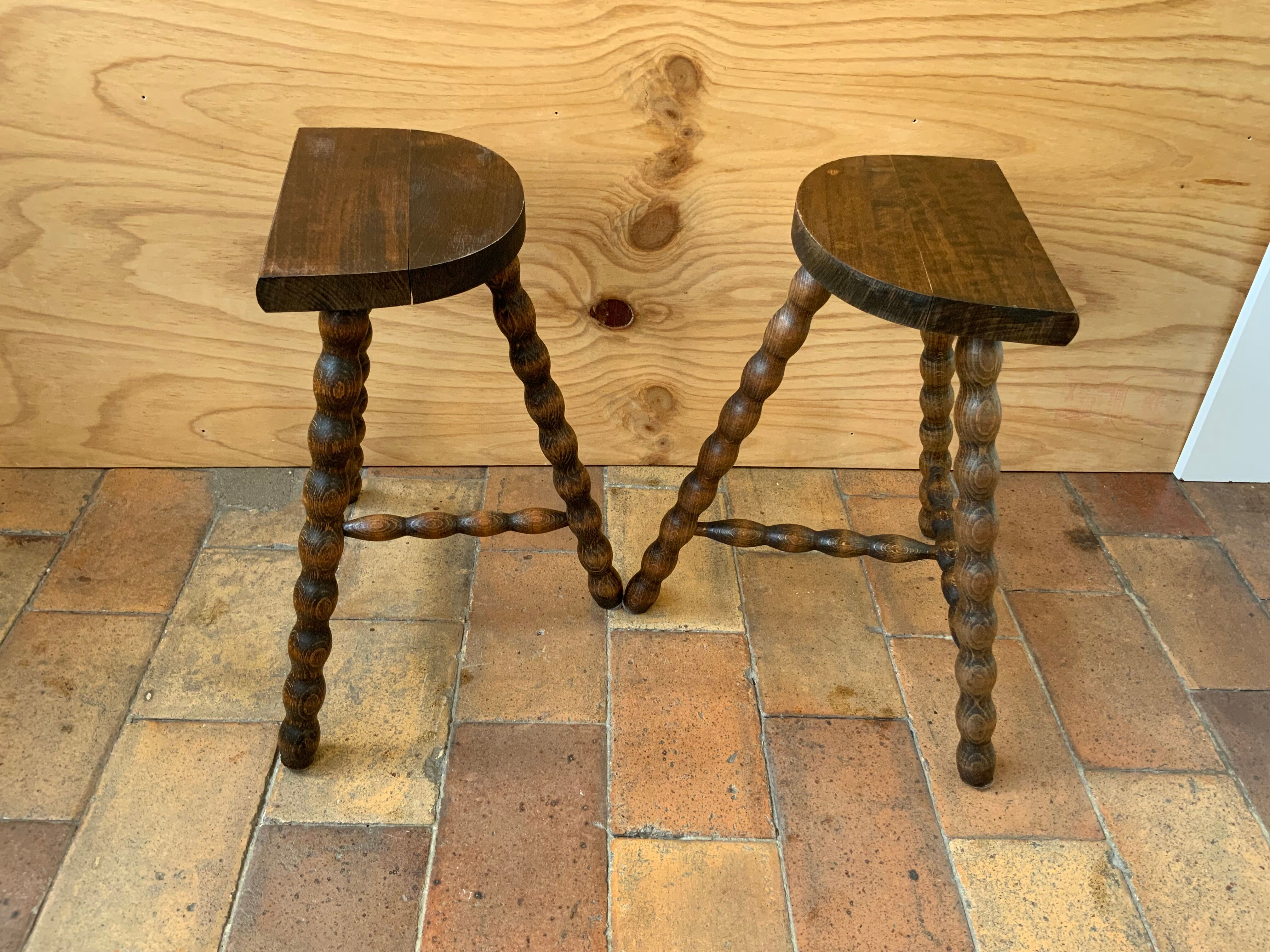 Pair of tripod stools
