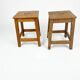 Pair of low stools in solid oak