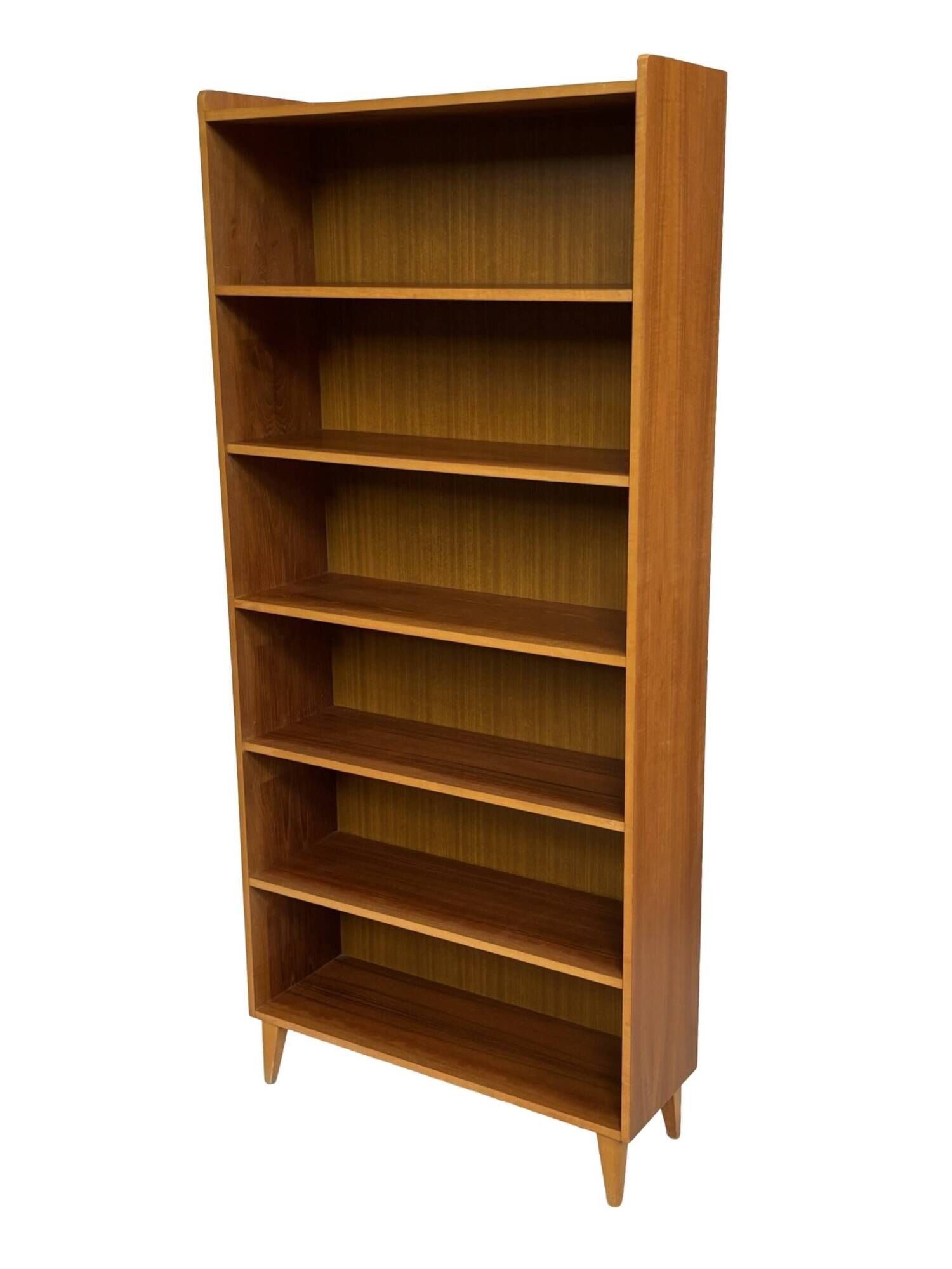 Vintage large teak bookcase Danish design from the 60s