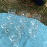 Set of 7 large Luminarc France wine glasses in transparent glass on a stem