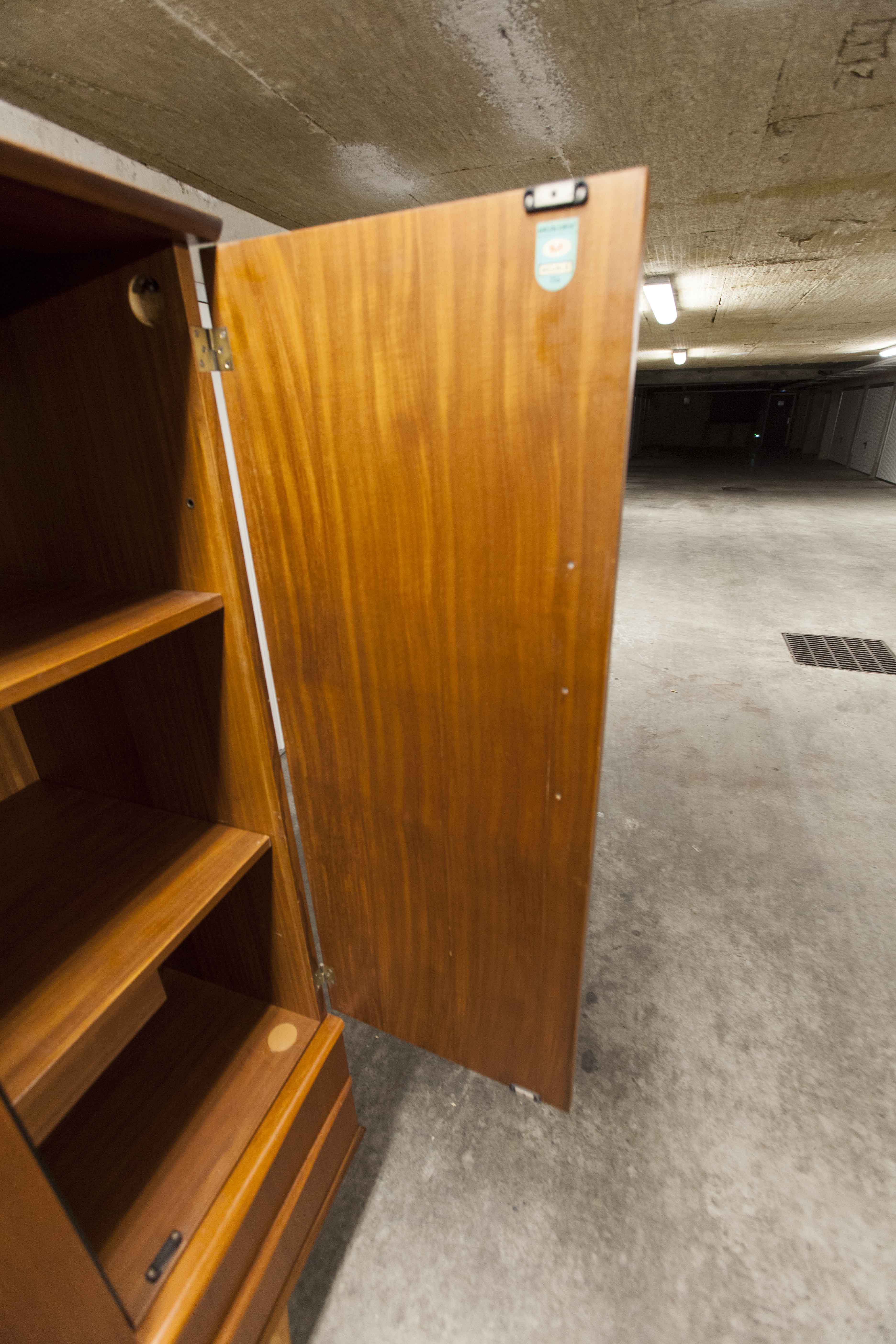 Scandinavian teak cabinet 1960 with mounting plan