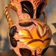 Vase Vallauris 1950 rose noir et jaune