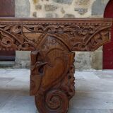 Important Indonesian bench in carved wood, Early 20th century
