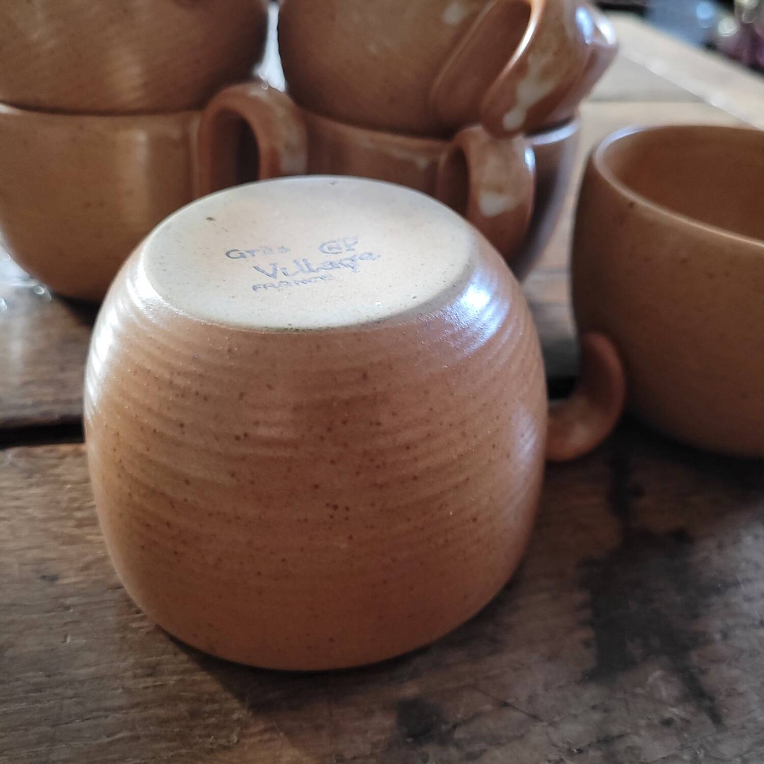 Glazed stoneware mug — Gras & Village, France, 1970s