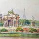 watercolor "Tuileries Garden in Paris"
