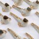 White and gold Limoges porcelain knife rests - animal motif: fish