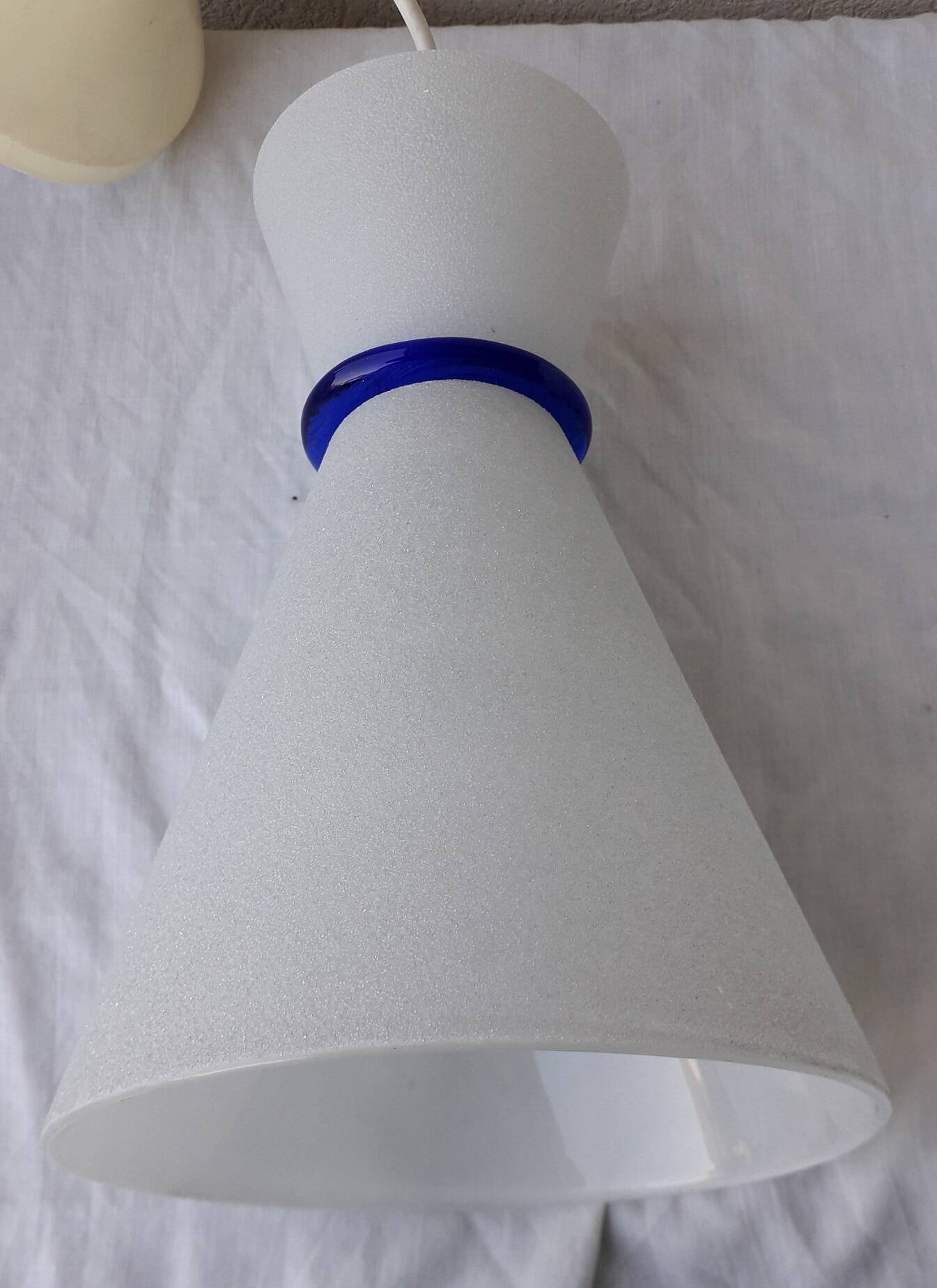 80's glass pendant light