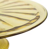 Art Deco Amber Cake Dish Pastry Bowl Depression Glass