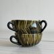 Set of 3 hand painted ceramic mugs Saint Clement