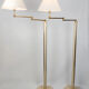 Pair of flexible lacquer and brass lamps, 1970 s