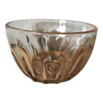 Vintage Pink Molded Glass Bowl