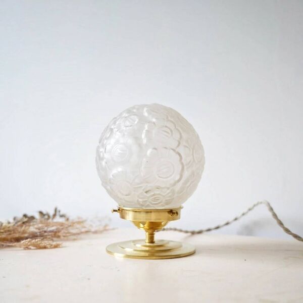 Lampe à poser art déco marguerites