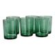 Set of 6 vintage translucent green glasses