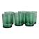Set of 6 vintage translucent green glasses