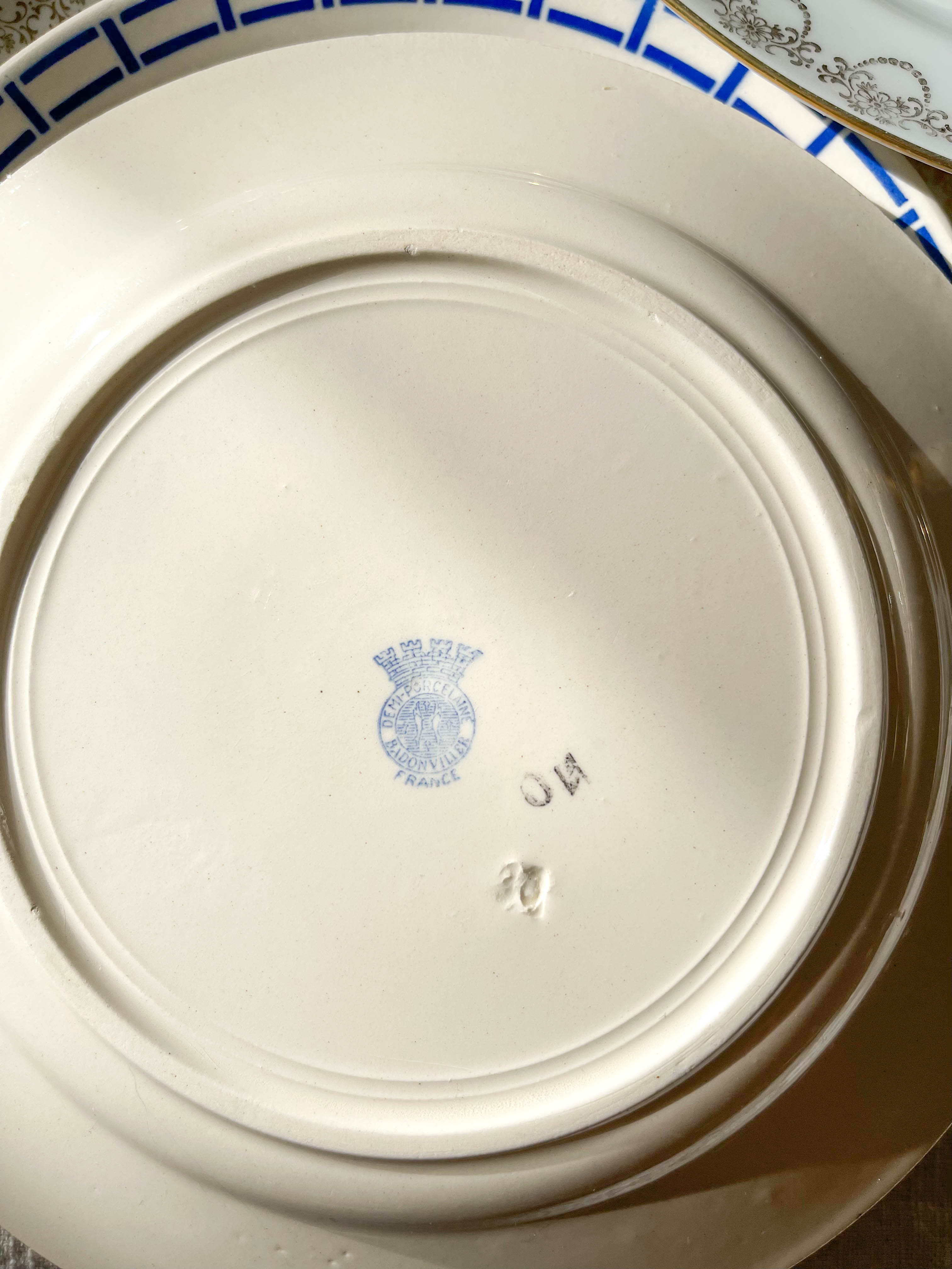 10 Mismatched Porcelain Plates ~ White Gold Porcelain Plates ~ LIMOGES Plates ~ Dishes