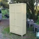 Parisian wardrobe in Clay Green wood – 2 moulded doors – H188 cm