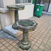 Pair of green marble pedestal tables, 19th century