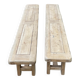 2 stripped farmhouse benches in solid oak 1950 200cm