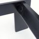 Table basse carrée bois laqué noir design 1980