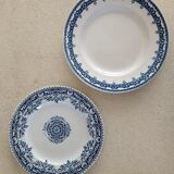 2 mismatched ironstone plates