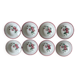 8 antique deep plates in Sarreguemines earthenware.