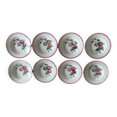 8 assiettes creuses anciennes en faïence de Sarreguemines