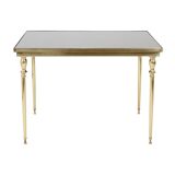 Table basse vintage en laiton et cuivre