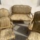 Louis XVI style living room in gilded wood. Napoleon III period