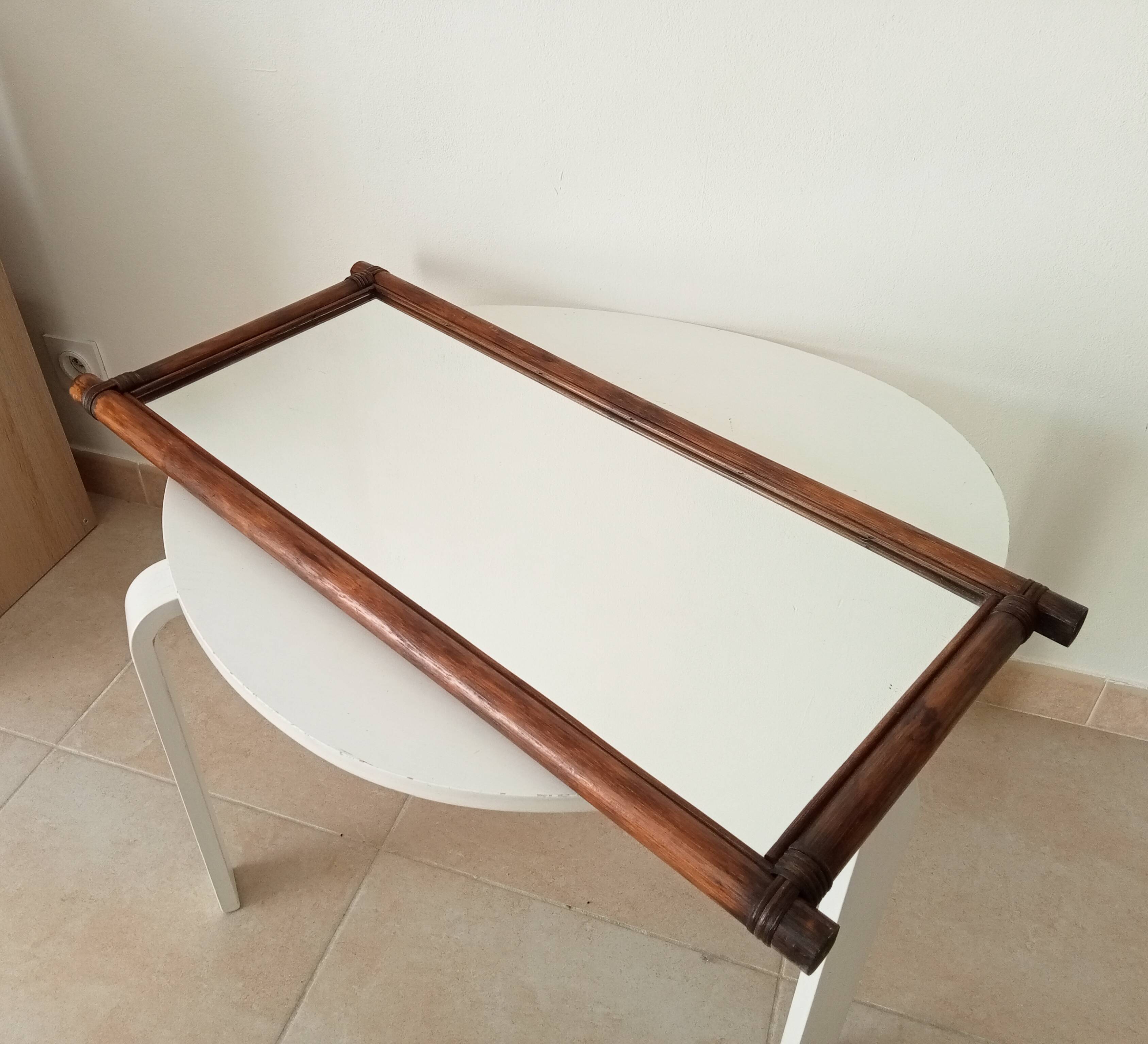 Vintage bamboo and rattan mirror from the 60s/70s.