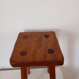 Brutalist style wooden stool