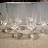 Six crystal champagne flutes