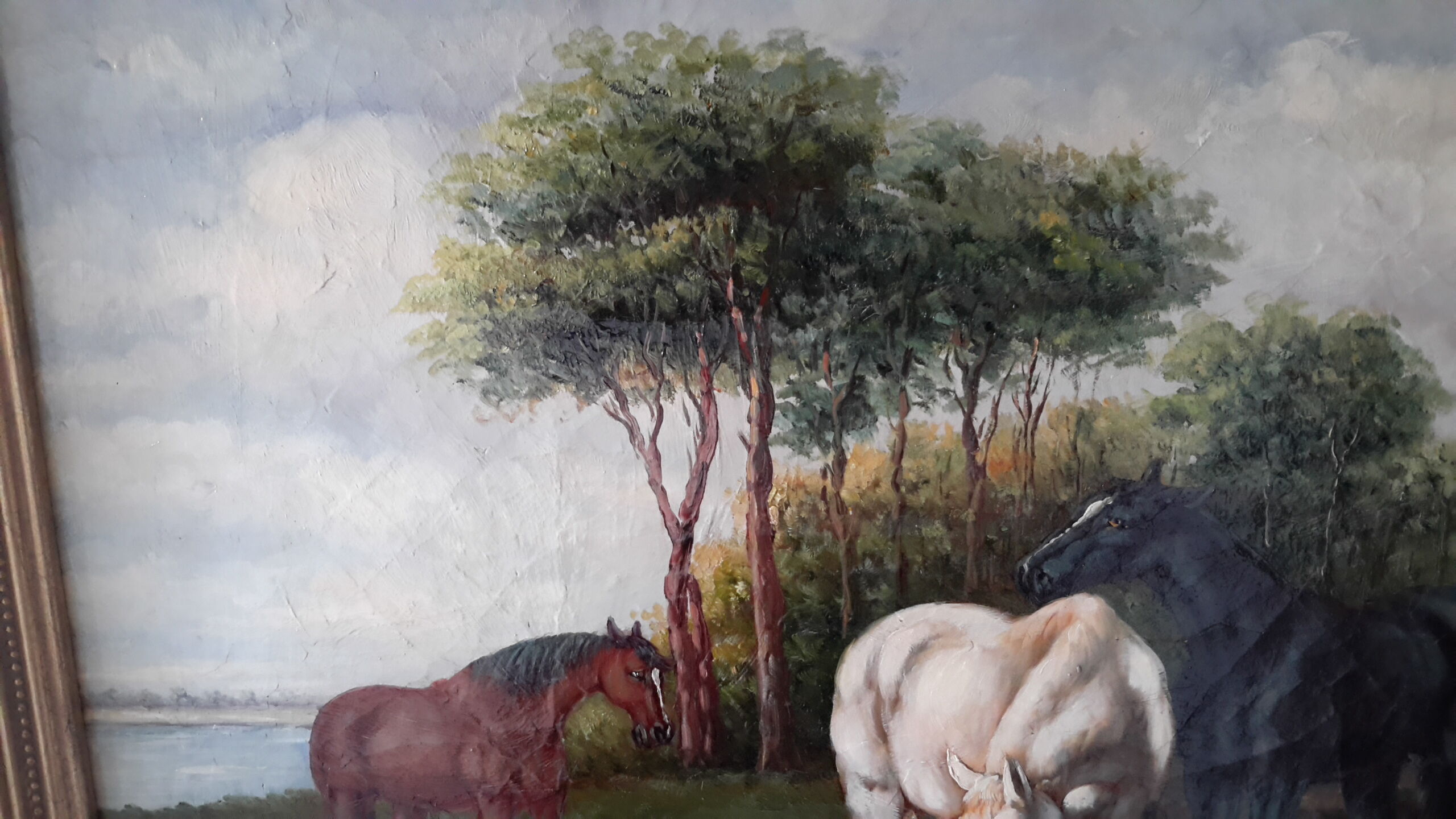 Oil on wood panel fine 19th.