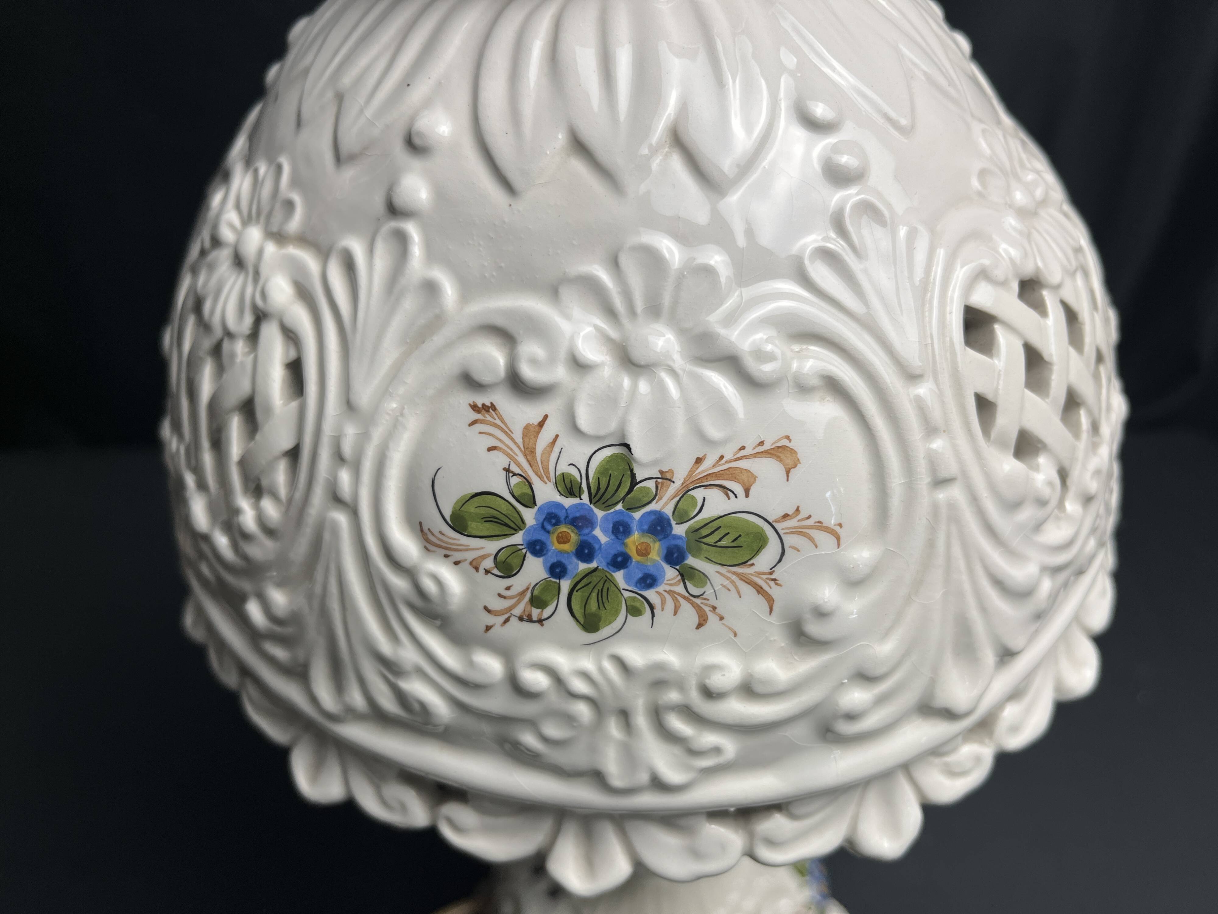 Bassano Italy 20th century earthenware table lamp