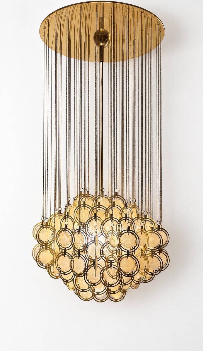Suspension, Brass and Mother of Pearl, Italy, 1970s - 2 available