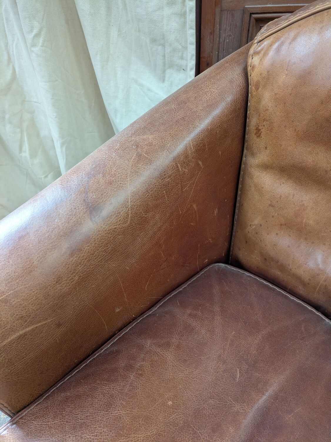 Pair of leather armchairs