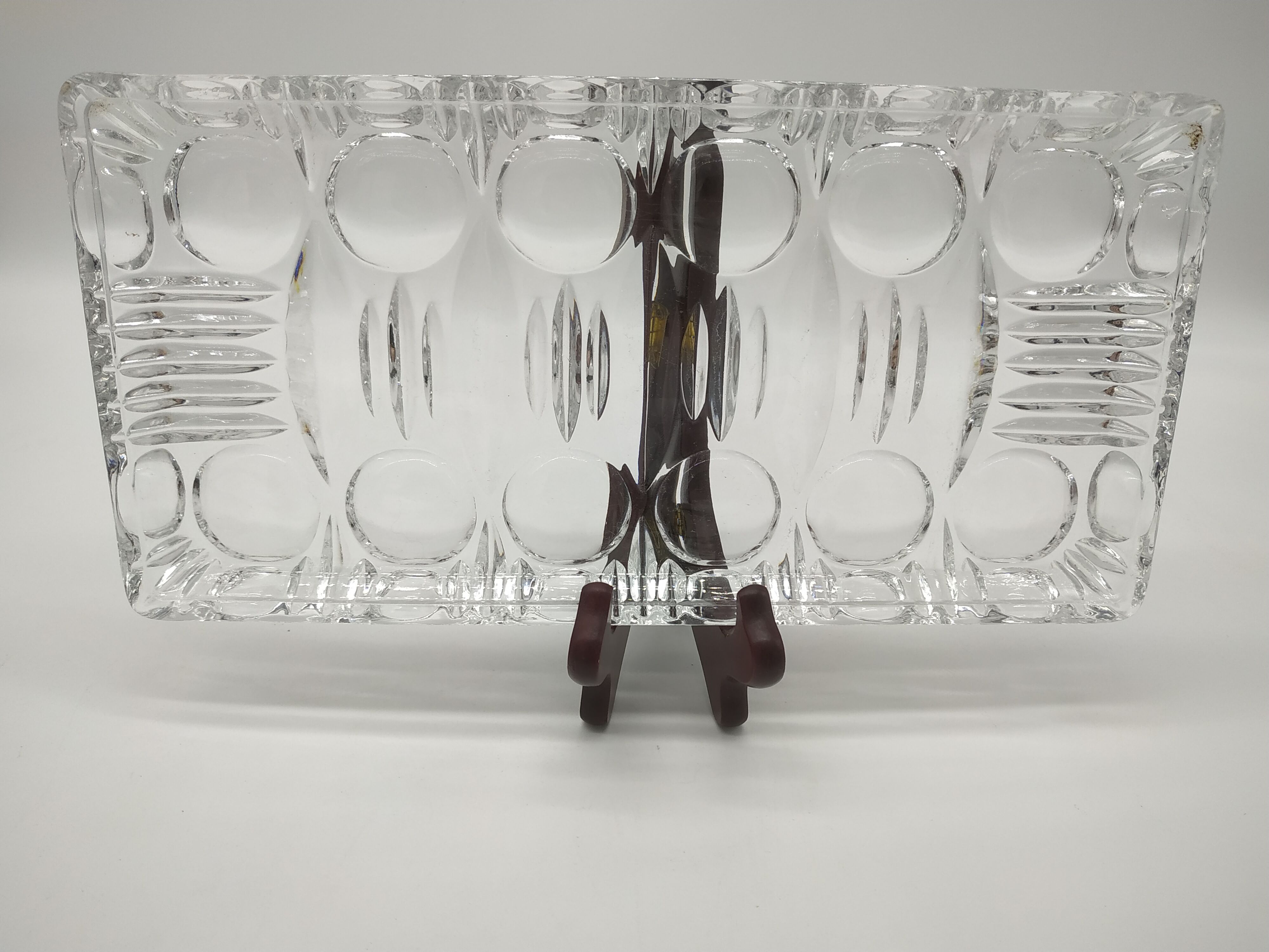 Serving dish in crystal design vintage 60s/70s