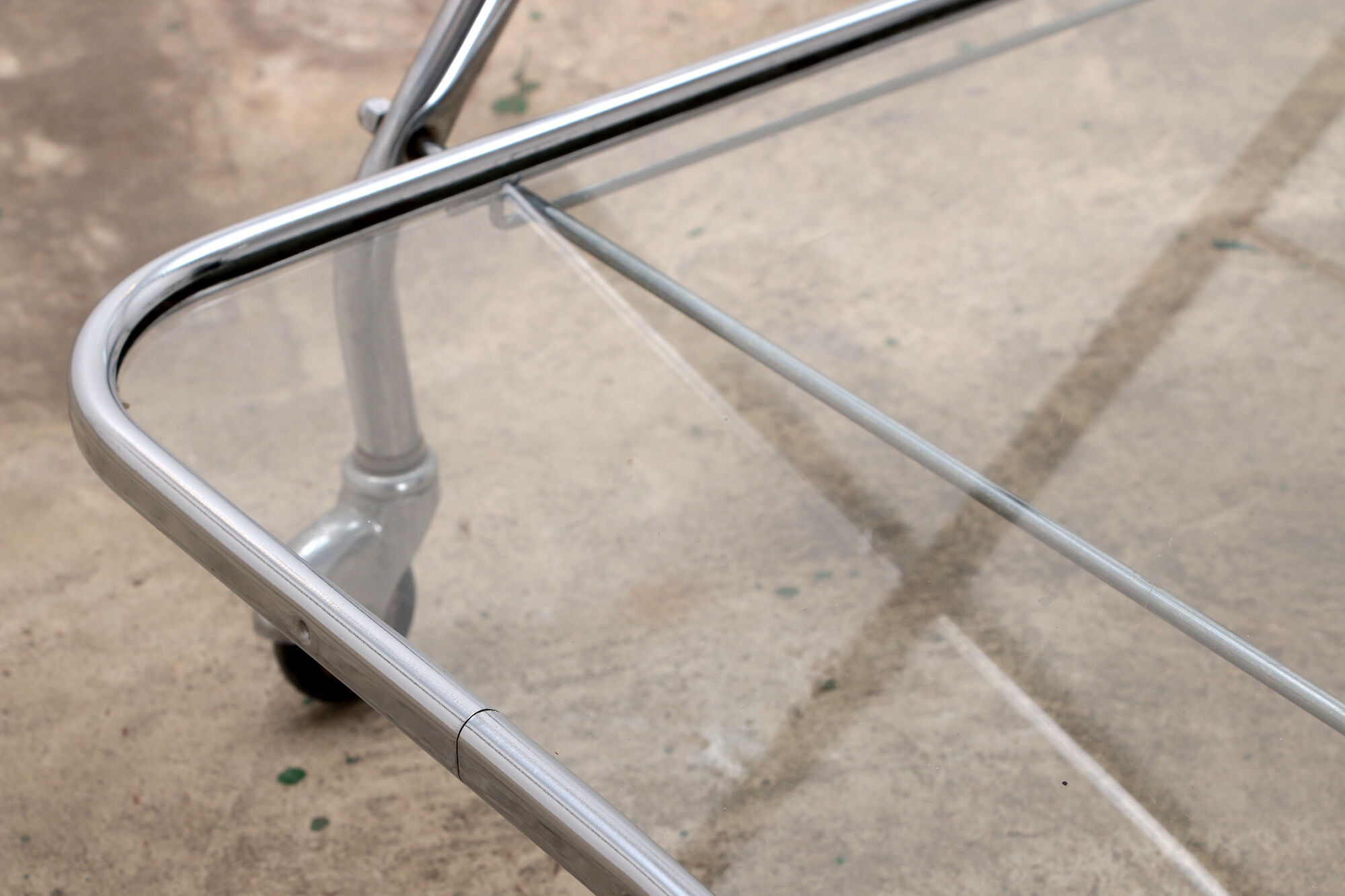 Vintage trolley nice chrome or bar cart, 1960 France.