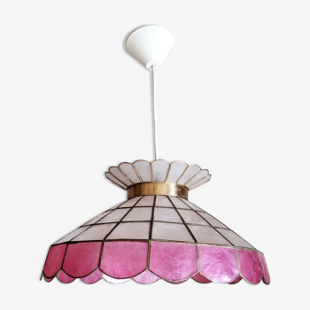 Lustre en nacre rose vintage