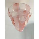 Contemporary Modern Sanded Pink "Petals" Glass Chandelier