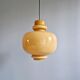 Scandinavian suspension light in mustard opaline, H-A Jakobsson, 1970.
