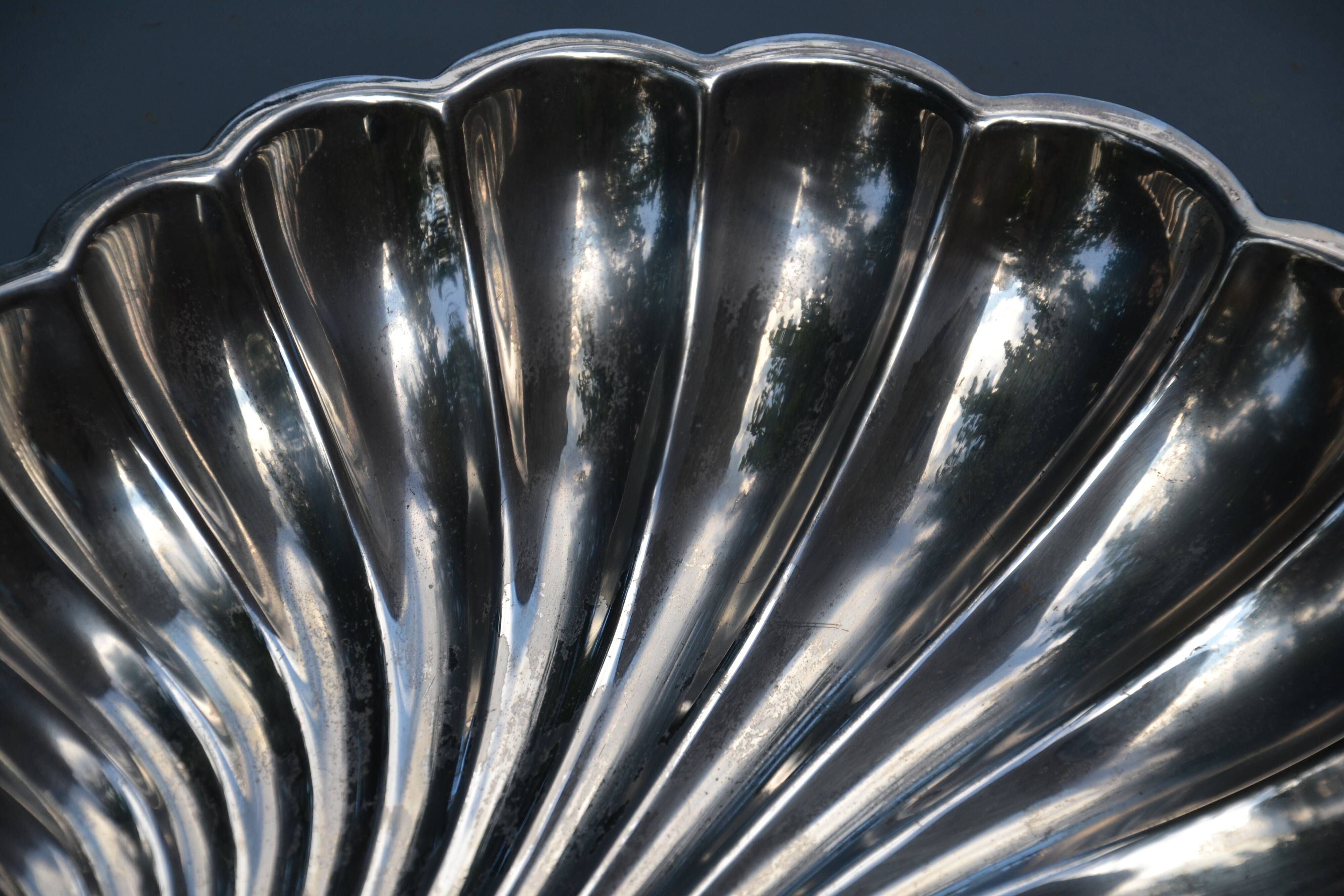 Silver-plated shell-shaped bowl/dish/vegetable dish