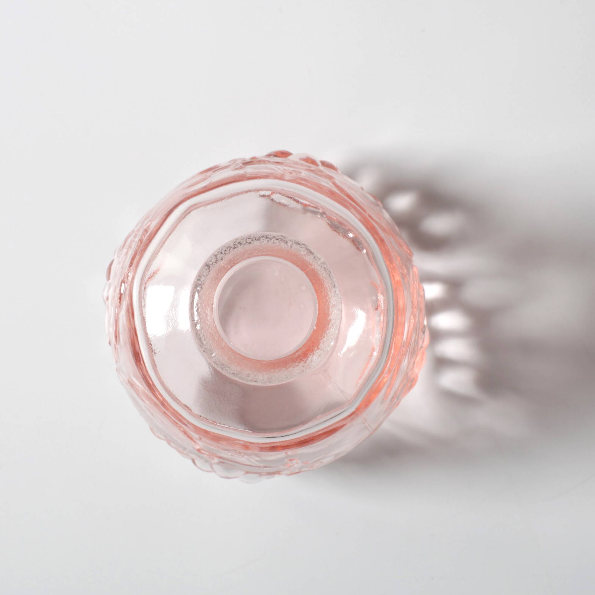 Vintage Small Pink Glass Decanter with Stopper: Mid-Century Empoli Italian