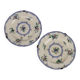Assiettes anciennes en faïence à décor floral XIXe siècle