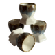 Set of 4 vintage egg cups in glazed ceramic.