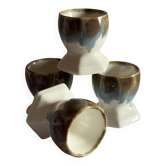 Set of 4 vintage egg cups in glazed ceramic.
