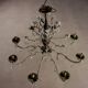 Antique metal and glass chandelier with 8 lights, Italy, 19th century.