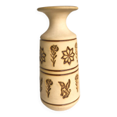 Vase vintage West Germany de style brutaliste et folklorique
