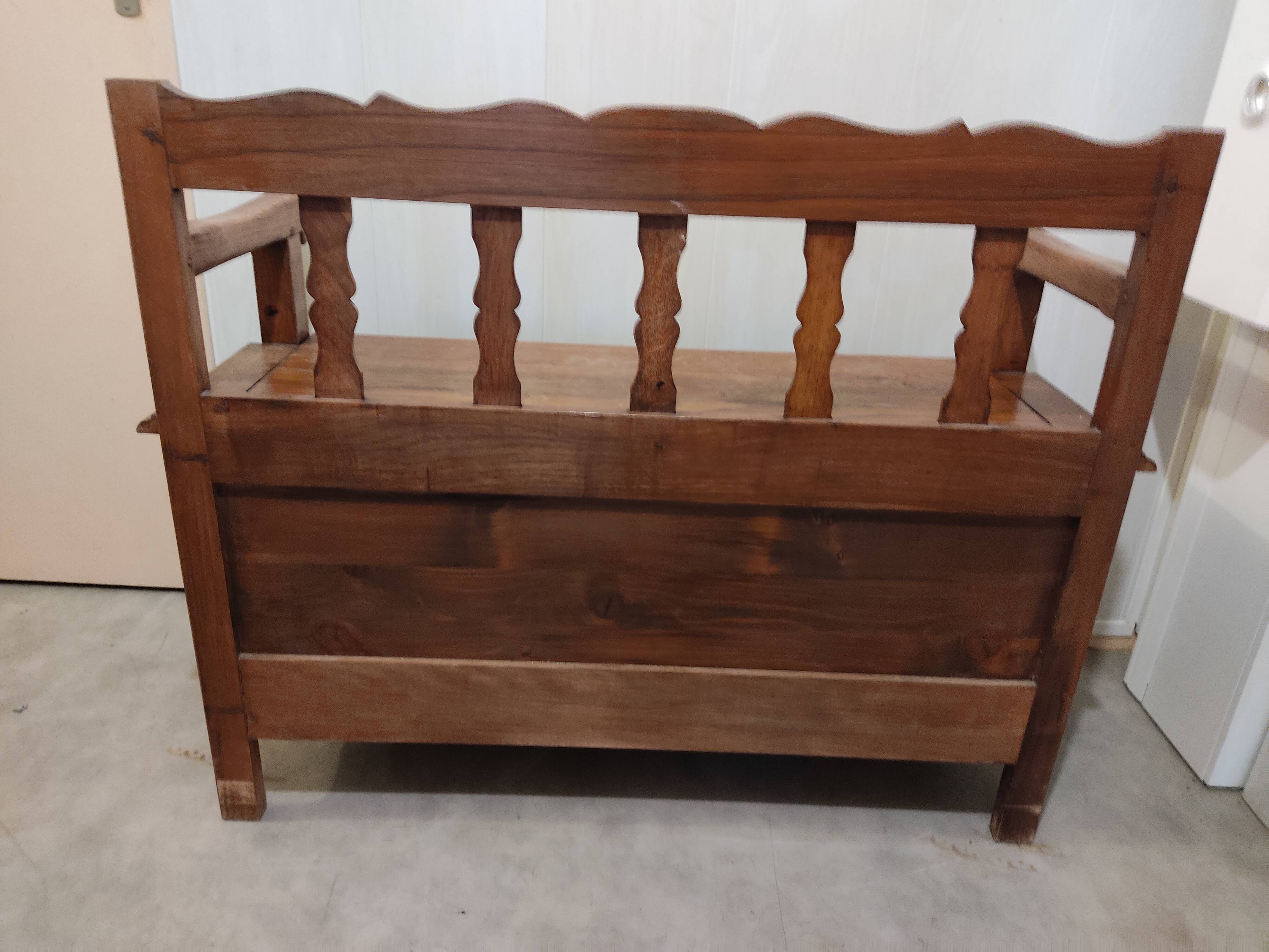 Vintage antique wood chest bench