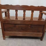 Vintage antique wood chest bench