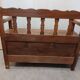 Vintage antique wood chest bench